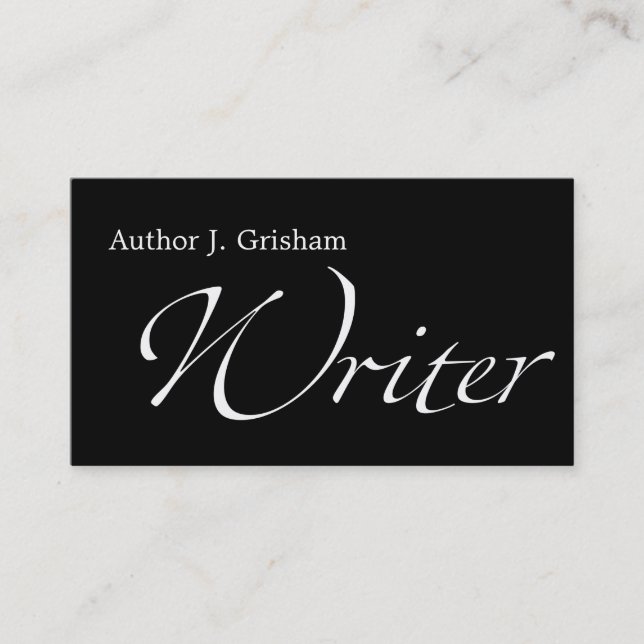 Writer Swash Text Business Card (Front)