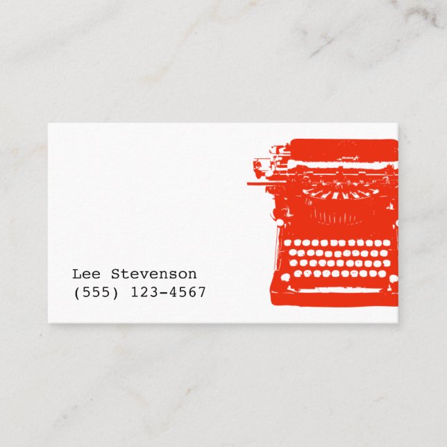 Writer Typewriter Business Card (Front)