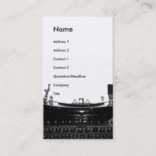 Writer Typewriter Business Card