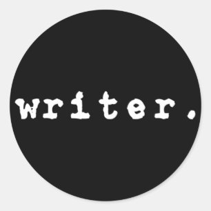 writer. (typewriter, white on black) - Stickers