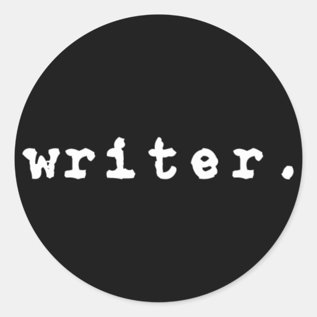 writer. (typewriter, white on black) - Stickers (Front)