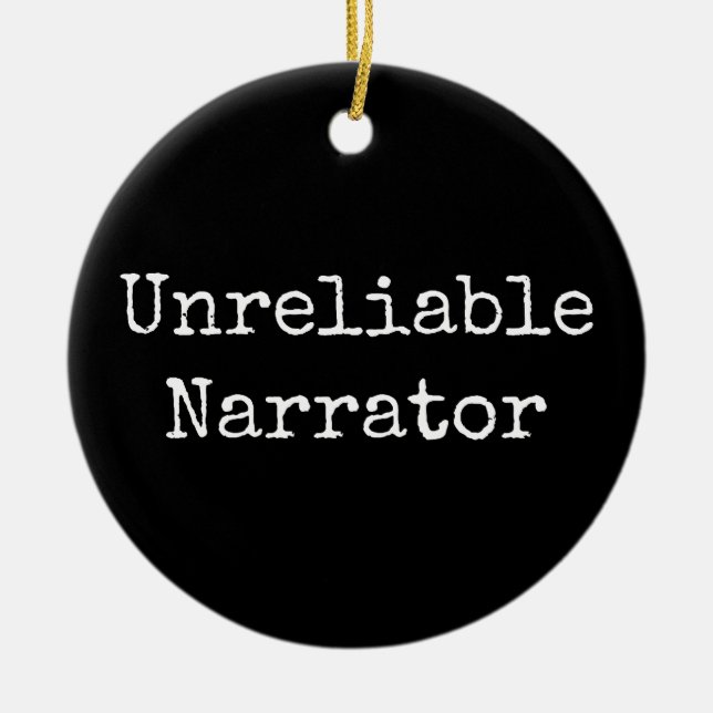 Writer - Unreliable Narrator I Ceramic Tree Decoration (Front)