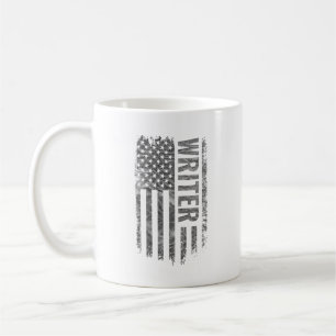 Writer USA Flag Distressed design Coffee Mug