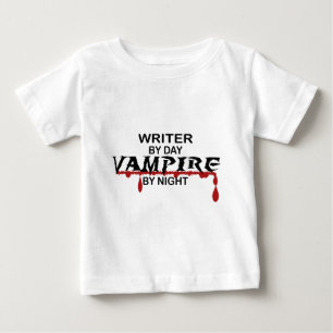 Writer Vampire by Night Baby T-Shirt