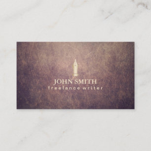 Writer Vintage Gold Pen Nib Elegant Business Card