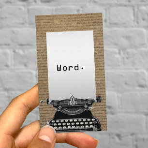 Writer Vintage Old Scripts & Typewriter Business Card
