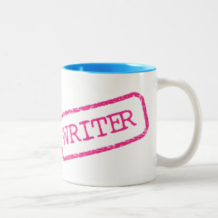 "WRITER" - "We worship the paper you write on."  Two-Tone Coffee Mug