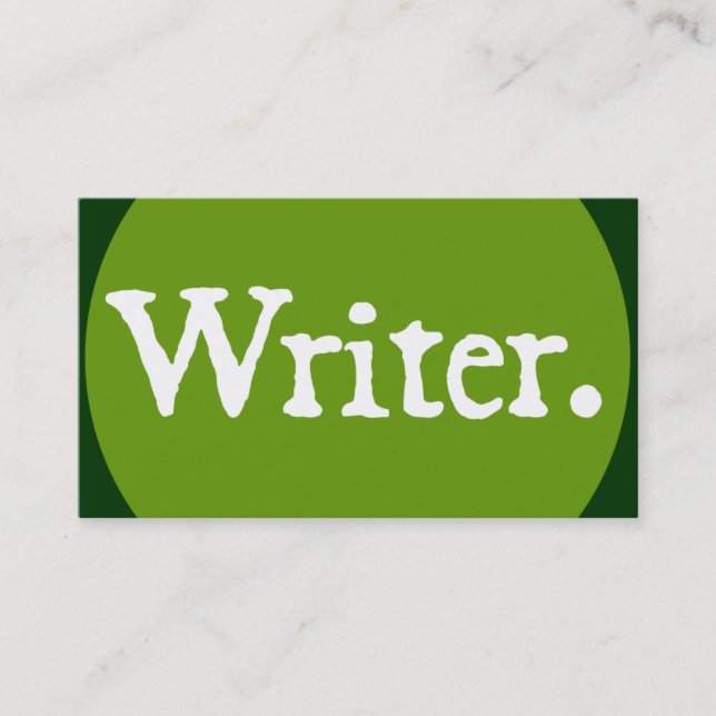 Writer White Lettering Business Card (Front)