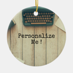 Writer writing desk retro typewriter ceramic tree decoration