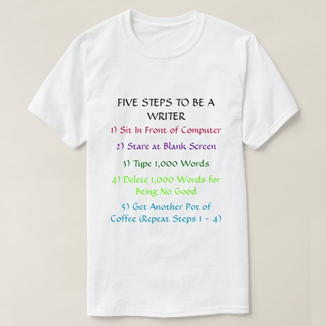 Writer's 5-Steps T-Shirt (Design Front)