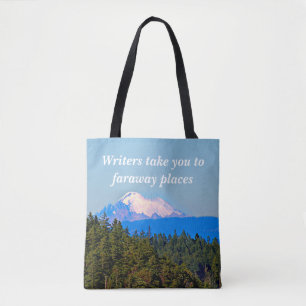 Writers Bag, Pretty Mountain Scene Tote Bag