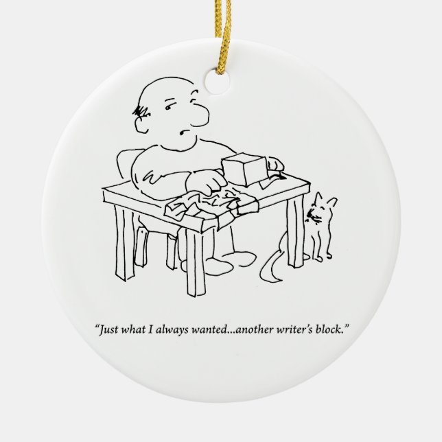 Writer's Block Ornament (Front)