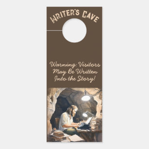 Writer's Cave Man Door Sign