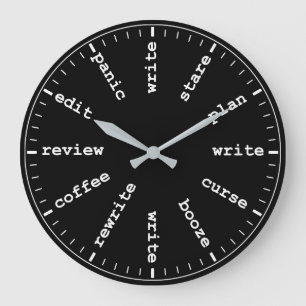 Writer's Clock Funny Writing Job Humorous Clock