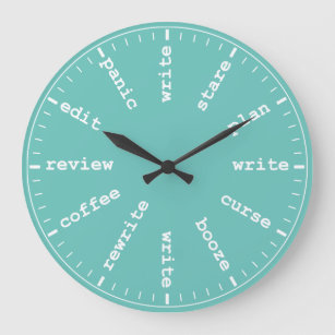 Writer's Clock - Humourous Writing Humour in Aqua