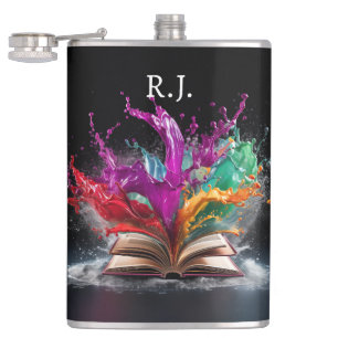 Writer's Delight Colourful Hip Flask
