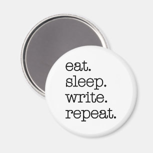 Writer's Journal Author's Gift Eat Sleep Repeat Magnet