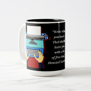 Writer's Quote Retro Typewriter Two-Tone Coffee Mug