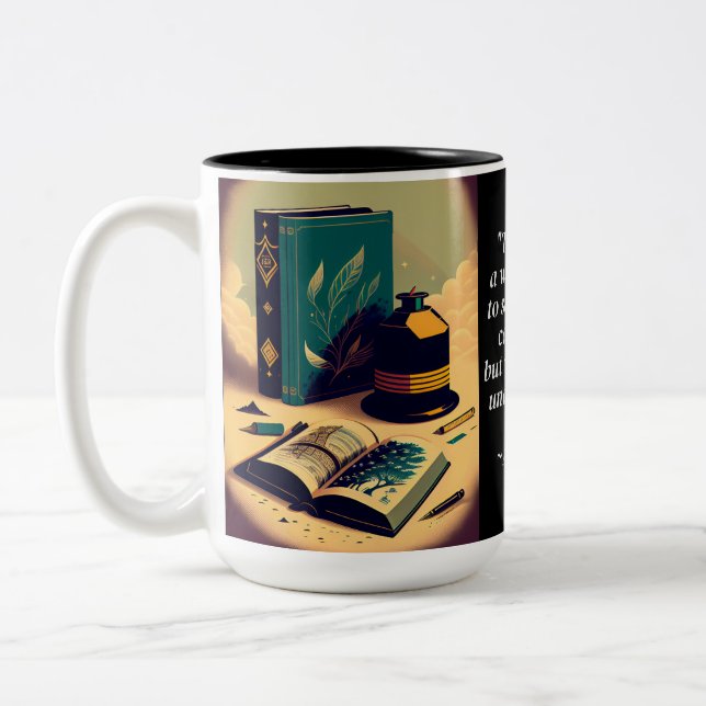 Writer's Quote Two-Tone Coffee Mug (Left)