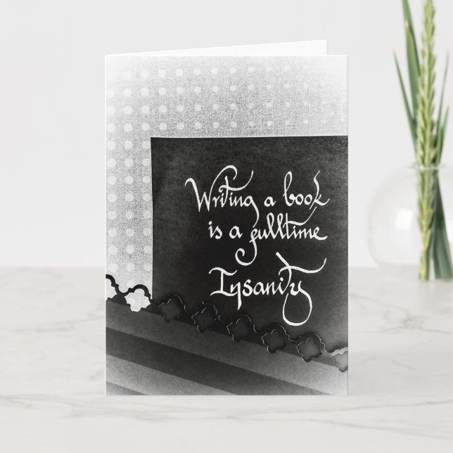 Writing a book author manifesto black and white card (Front)