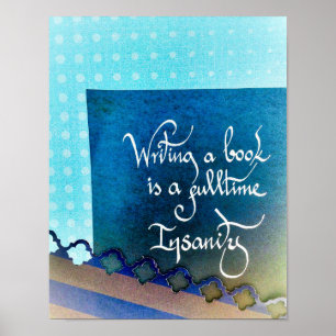 Writing a book author manifesto blue vibes poster