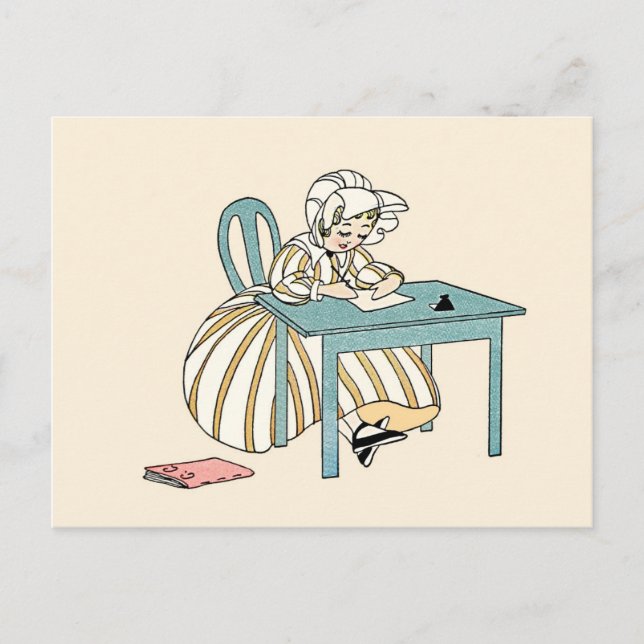 Writing a letter postcard (Front)