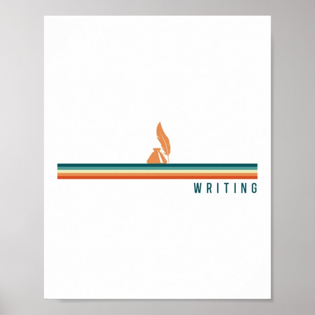 Writing Author Writing Retro Poster (Front)