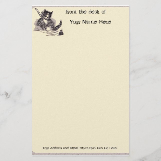 Writing Cat Stationery (Front)