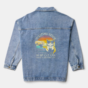 Writing Code So My Cat Can Have A Better Life Prog Denim Jacket
