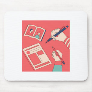 Writing Colourful Expressive Digital Art Illustrat Mouse Mat