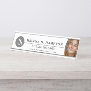 Writing Fields Symbol + Logo + Photo Desk Name Plate