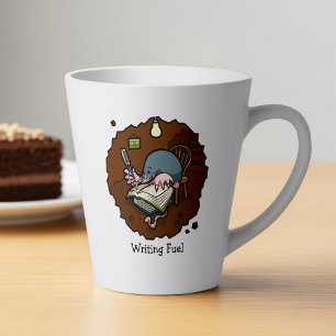 Writing Fuel Cartoon Mole Novel Writer In Burrow Latte Mug