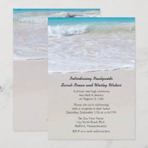 Writing in the Sand Wedding Announcement