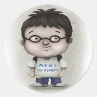 Writing is My Passion Classic Round Sticker