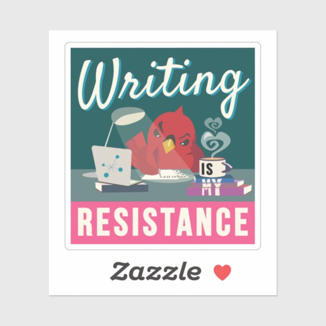 "Writing is My Resistance" compact rectangle (Sheet)