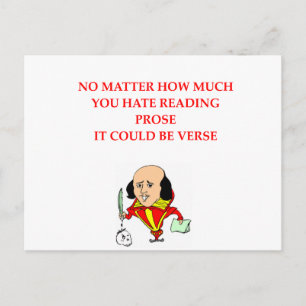 writing joke postcard