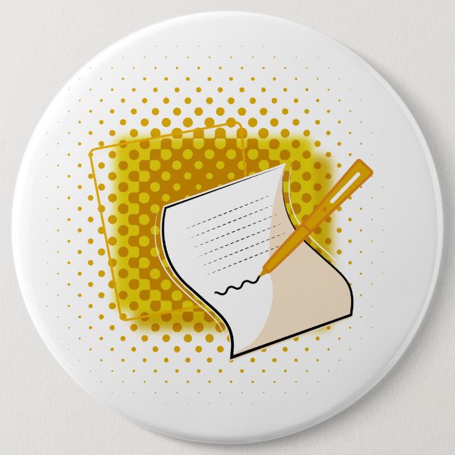 Writing Lover  6 Cm Round Badge (Front)