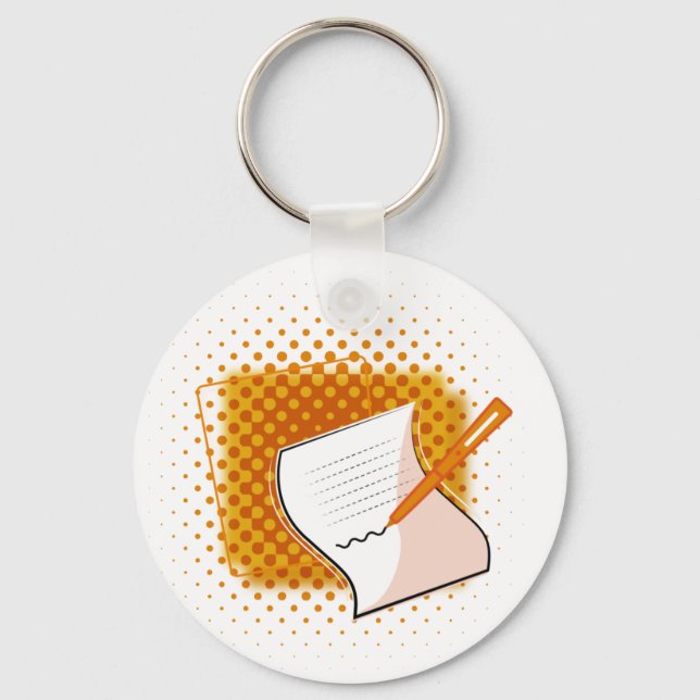 Writing Lover  Key Ring (Front)