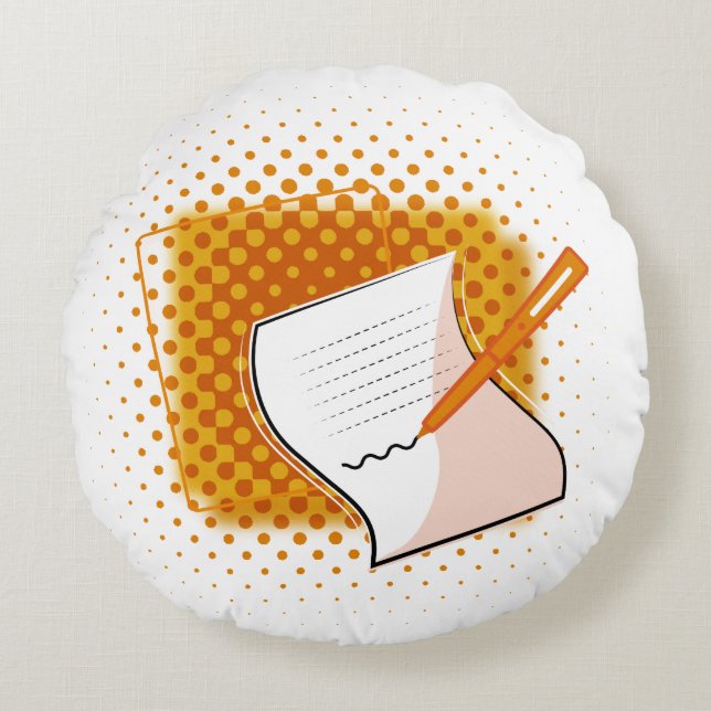 Writing Lover  Round Cushion (Front)