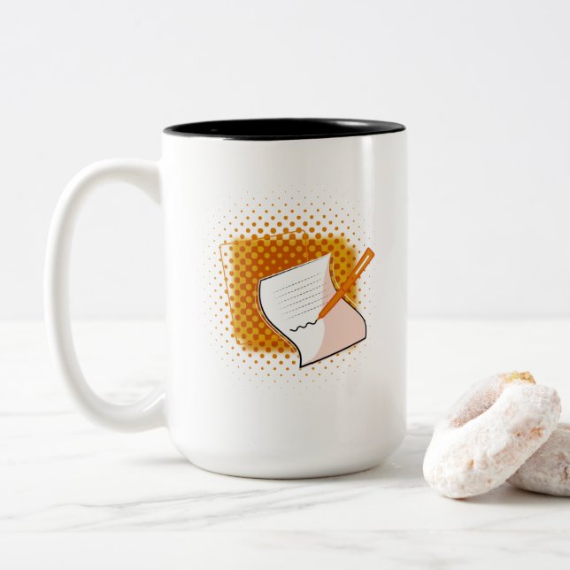 Writing Lover  Two-Tone Coffee Mug (With Donut)