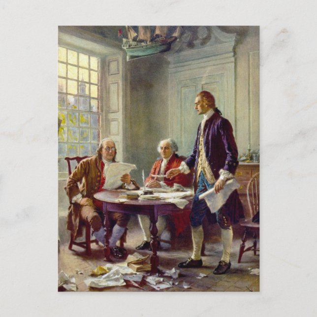 Writing of the Declaration of Independence Postcard (Front)