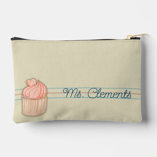 Writing Practice Notebook Paper Cupcake Pouch (Back)