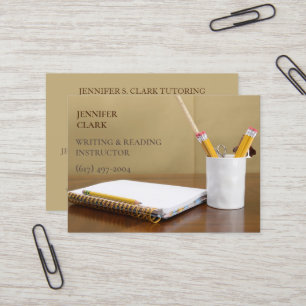 Writing & Reading Teacher/ Pencil & Notebook Business Card