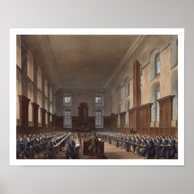 Writing School, Christ Hospital, from Ackermann's Poster (Front)