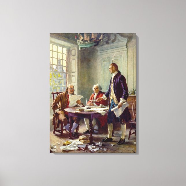 Writing the Declaration of Independence 1776 Canvas Print (Front)