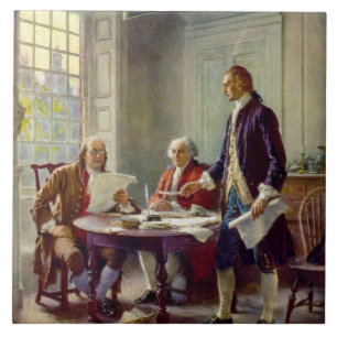Writing the Declaration of Independence 1776 Tile