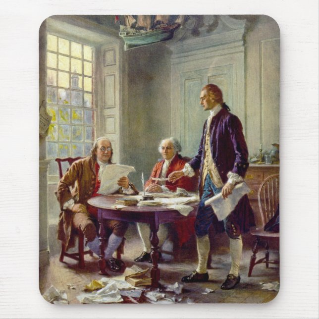 Writing the Declaration of Independence (USA) Mouse Mat (Front)