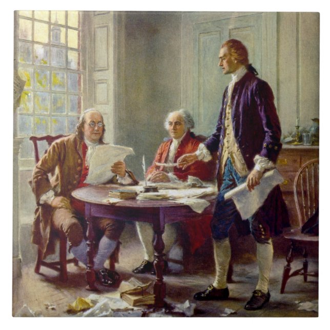 Writing the Declaration of Independence (USA) Tile (Front)