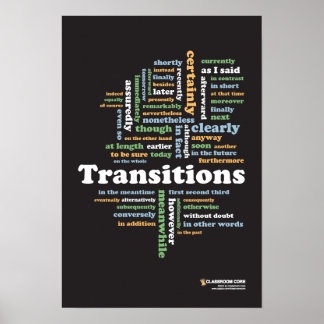 Writing Transitions 13" x 19" Classroom Poster