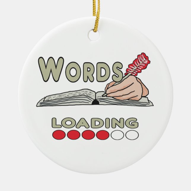 Writing Words Ceramic Tree Decoration (Front)